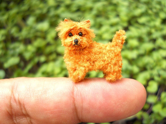 Norwich Terrier Puppy - Tiny Crochet Miniature Dog Stuffed Animals - Made To Order