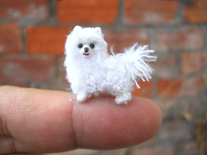 Miniature Teacup Pomeranian - Tiny Crochet Dog Stuffed Animals - Made To Order