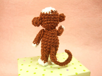 Crochet Sock Monkey 2 inches - Amigurumi Miniature Monkey Stuffed Animal - Made To Order