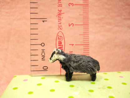 Micro Mini badger - Miniature Crochet Amigurumi Animal - Made To Order