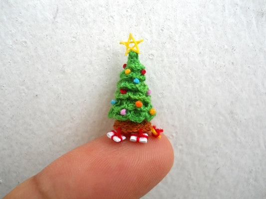 Christmas Tree in Dome - Micro Dollhouse Tree, Christmas Tree Pendant - Made to Order