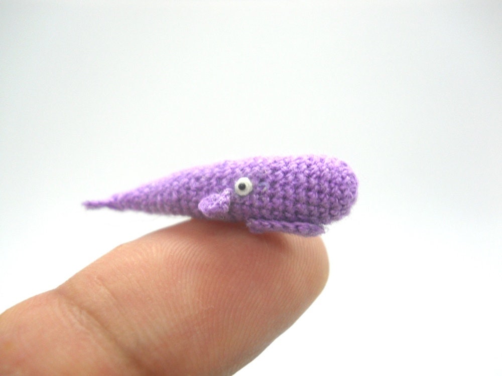 Micro Mini Sperm Whale - Tiny Crochet Amigurumi Whale Stuffed Animal