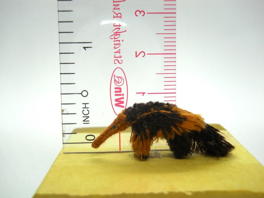 Miniature Giant Anteater - Crochet Stuffed Animal, Mini Anteater.