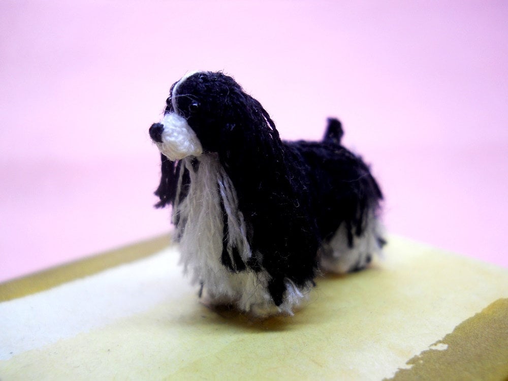 Miniature Springer Spaniel - English Springer Spaniel, Tiny Crochet Dog Stuffed Animal.
