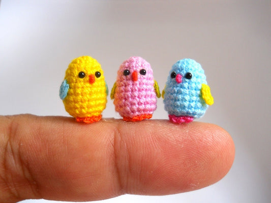Cute Miniature Chick -  Micro Amigurumi Crochet Colorful Chicks - Made To Order