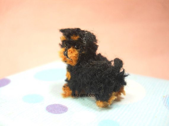 Miniature Yorkipoo - Tiny Crochet Miniature Dog Stuffed Animals - Made To Order