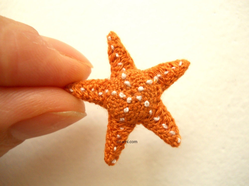 Micro Crochet Starfish - Amigurumi Stuffed Starfish - Made to Order