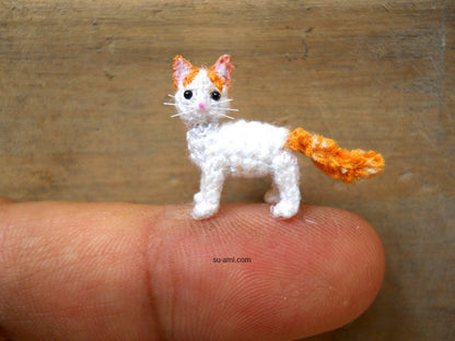 Miniature Turkish Van Cat - Micro Crochet Cat Kitten Amigurumi Stuffed Animal - Made to Order