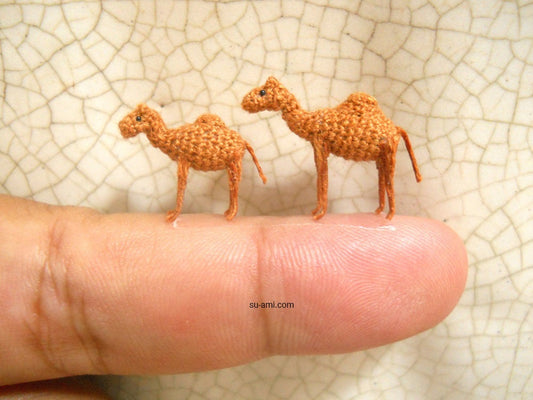 Miniature Camels - Micro Amigurumi Crochet Stuffed Animals - Made To Order