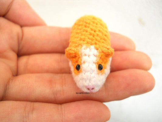 Miniature Guinea Pig - Tiny Crochet Dollhouse Tiny Stuffed Animal - Made To Order