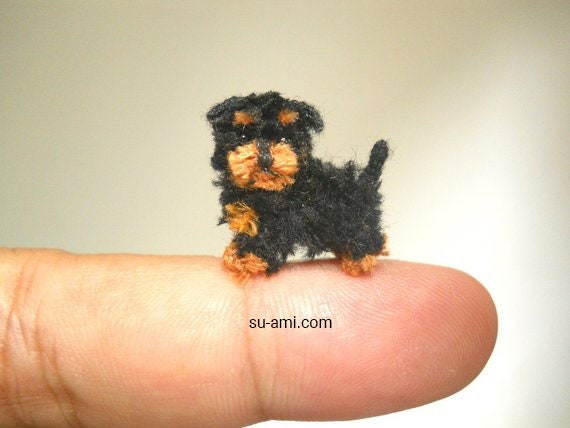 Miniature Yorkipoo - Tiny Crochet Miniature Dog Stuffed Animals - Made To Order