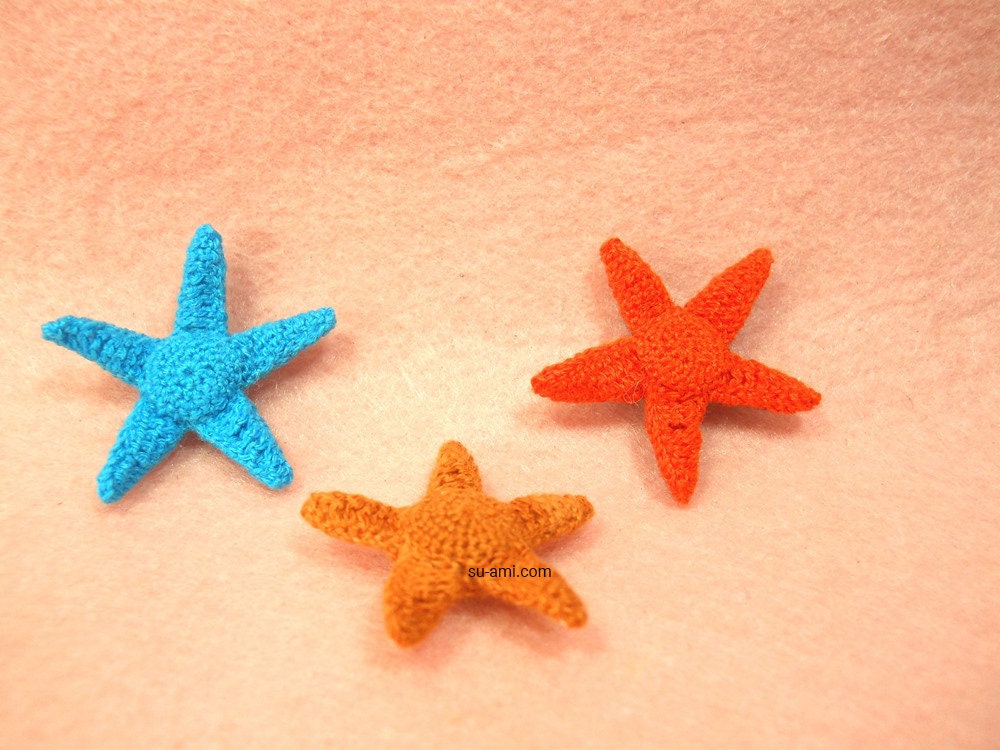 Micro Crochet Starfish - Amigurumi Stuffed Starfish - Made to Order