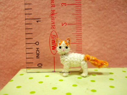 Miniature Turkish Van Cat - Micro Crochet Cat Kitten Amigurumi Stuffed Animal - Made to Order