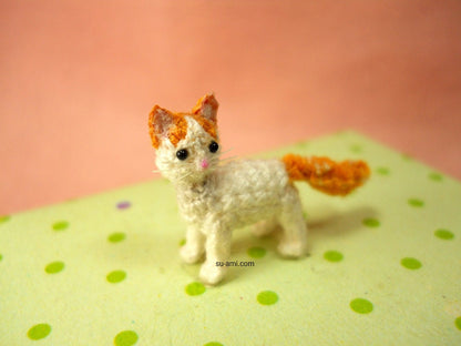 Miniature Turkish Van Cat - Micro Crochet Cat Kitten Amigurumi Stuffed Animal - Made to Order