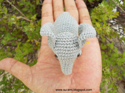 Crochet Elephant Stuff Animal -  Miniature Elephant Amigurumi - Made To Order