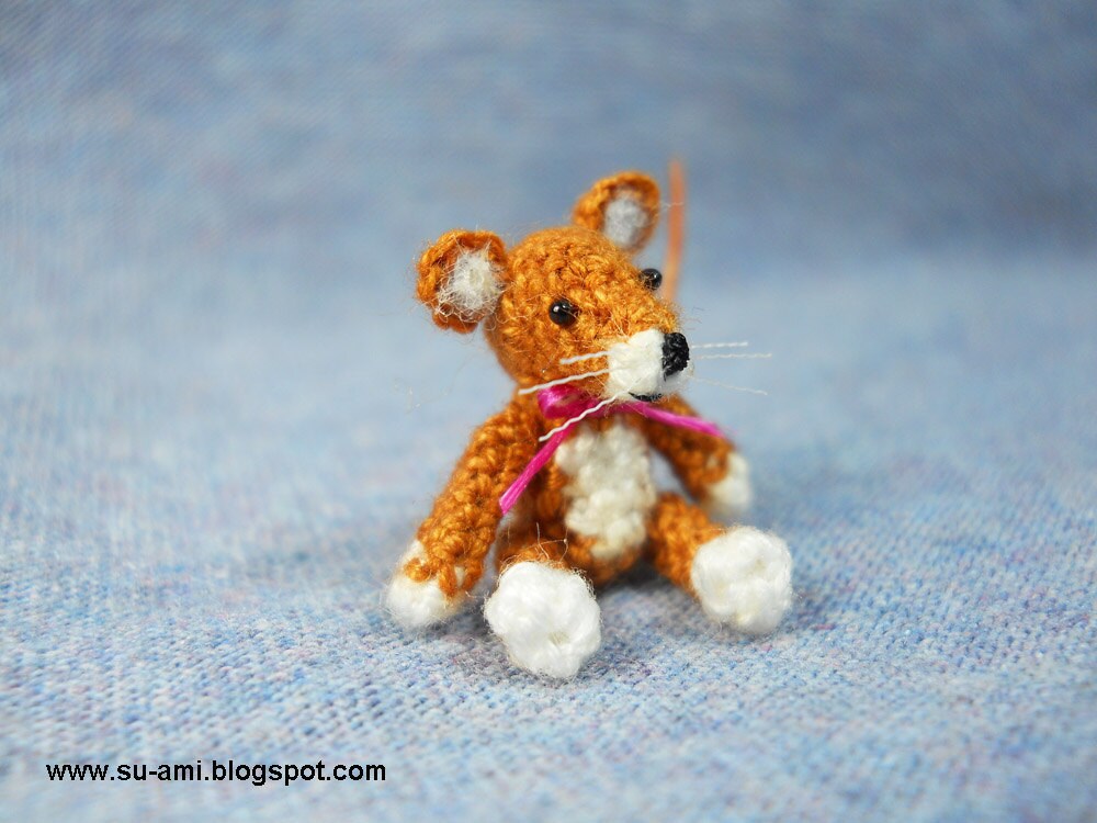 Lovely Brown Mouse Rat - Micro Amigurumi Crochet Miniature Animals - Made To Order