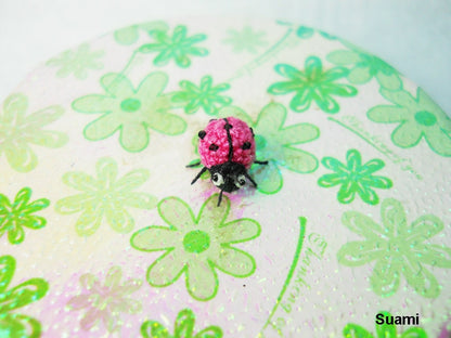 Micro Pink Ladybug - Tiny Crochet Miniature Ladybug - Made To Order