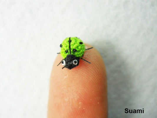 Green Ladybug - Micro Crochet Miniature Ladybug