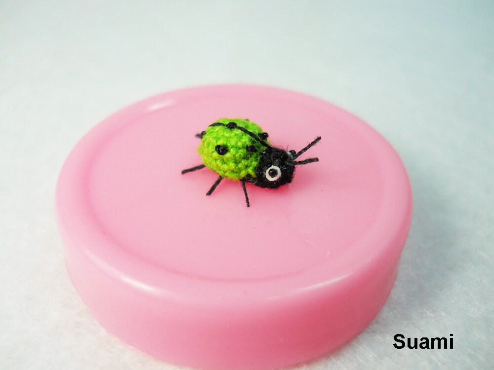 Green Ladybug - Micro Crochet Miniature Ladybug