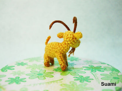 Miniature Fawn Goat - Teeny Tiny Crocheted Goats - Made To Order