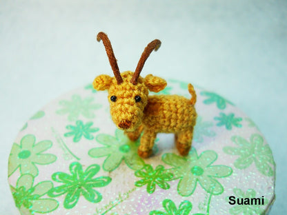 Miniature Fawn Goat - Teeny Tiny Crocheted Goats - Made To Order