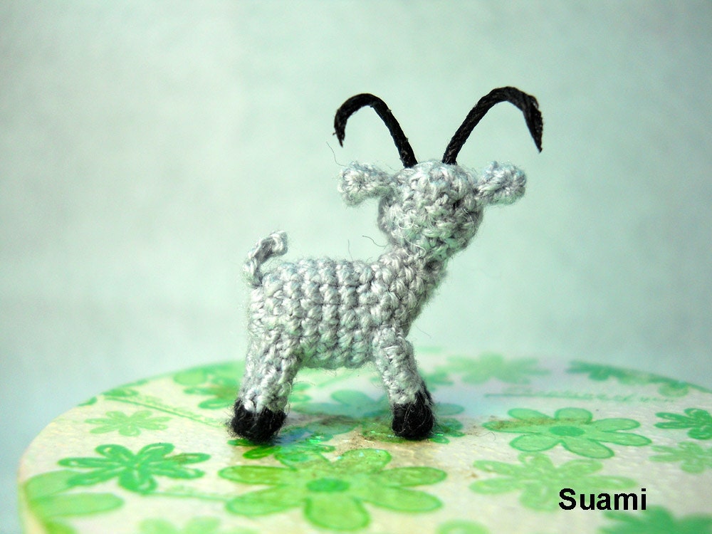 Miniature Beige Goat - Teeny Tiny Crocheted Goats - Made To Order