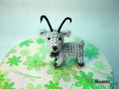 Miniature Beige Goat - Teeny Tiny Crocheted Goats - Made To Order