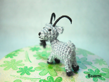 Miniature Beige Goat - Teeny Tiny Crocheted Goats - Made To Order