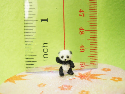 Micro Panda Bear 0.5 Inch - Tiny Crochet Amigurumi Miniature Micro Bears - Made To Order