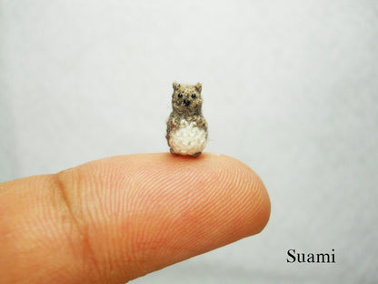 Extreme Micro Groundhog - Dollhouse Miniature Beaver / Grey Groundhog - Made To Order