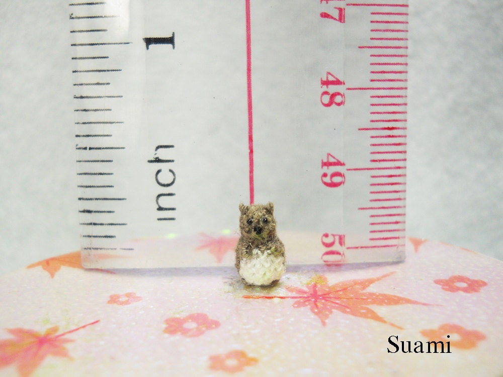 Extreme Micro Groundhog - Dollhouse Miniature Beaver / Grey Groundhog - Made To Order