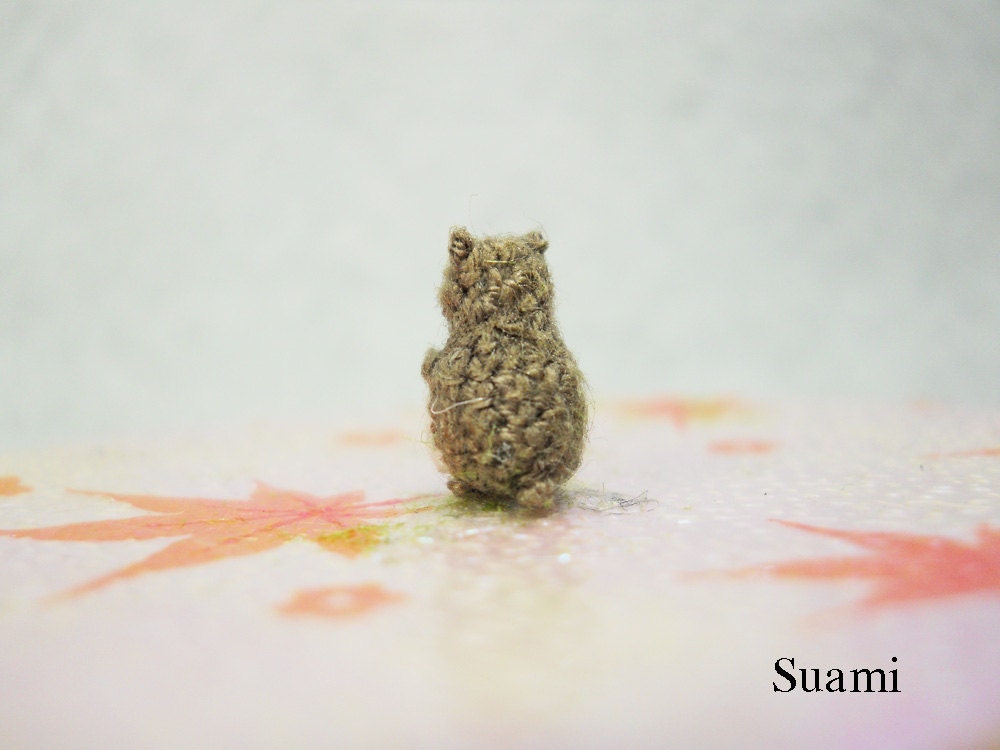 Extreme Micro Groundhog - Dollhouse Miniature Beaver / Grey Groundhog - Made To Order