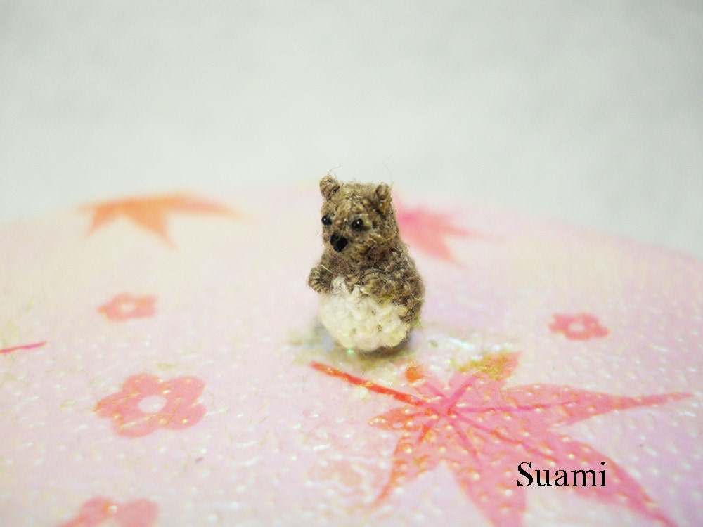 Extreme Micro Groundhog - Dollhouse Miniature Beaver / Grey Groundhog - Made To Order