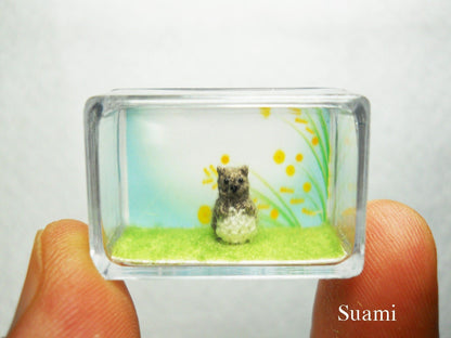 Extreme Micro Groundhog - Dollhouse Miniature Beaver / Grey Groundhog - Made To Order