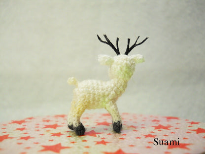 Micro Mini Amigurumi Reindeer - Teeny Tiny Crochet Miniature Animals - Made To Order