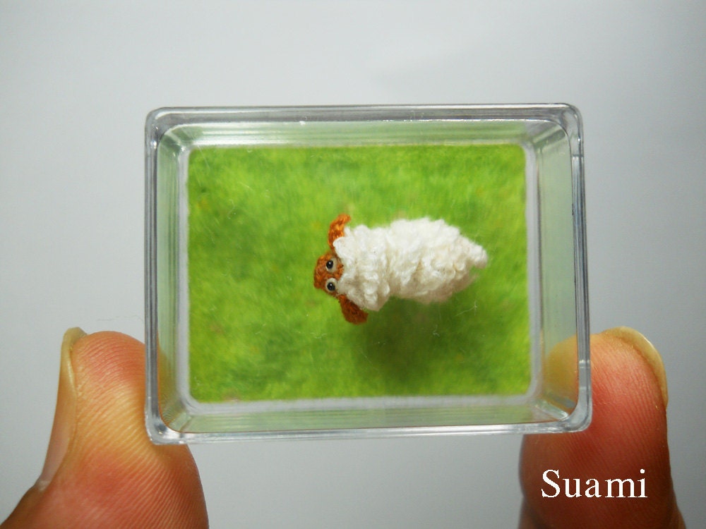 1/2 Inch Micro Mini Sheep - Tiny Amigurumi Crochet Miniature Sheep Lamb - Made To Order