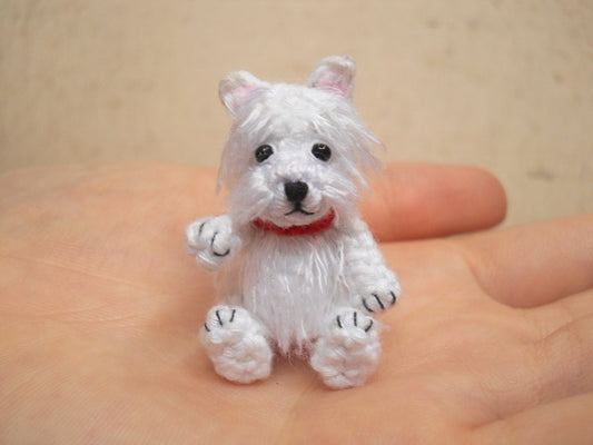 White Westie - Crochet Miniature Dog Stuffed Animals - Made To Order