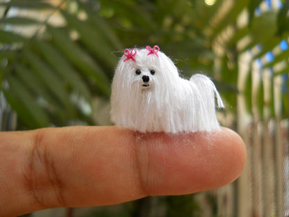 Maltese - Tiny Crochet Miniature Dog Stuffed Animals - Made To Order