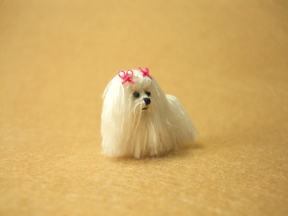 Maltese - Tiny Crochet Miniature Dog Stuffed Animals - Made To Order