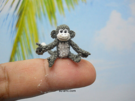 Micro Mini Monkey - Tiny Crocheted Monkeys - Made to Order