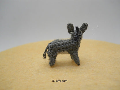 Miniature Donkey 0.6 Inch - Micro Crochet Animals - Made To Order