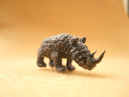 Rhino - Micro Crochet Stuffed Tiny Animal - Made To Order