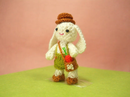 Bunny Rabbit Boy - Miniature Crochet Bunny Amigurumi Doll - Made To Order