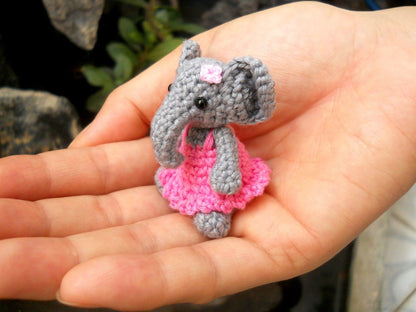 Cute Mini Elephant Amigurumi - Tiny Crochet Elephant Stuffed Animal  - Made To Order