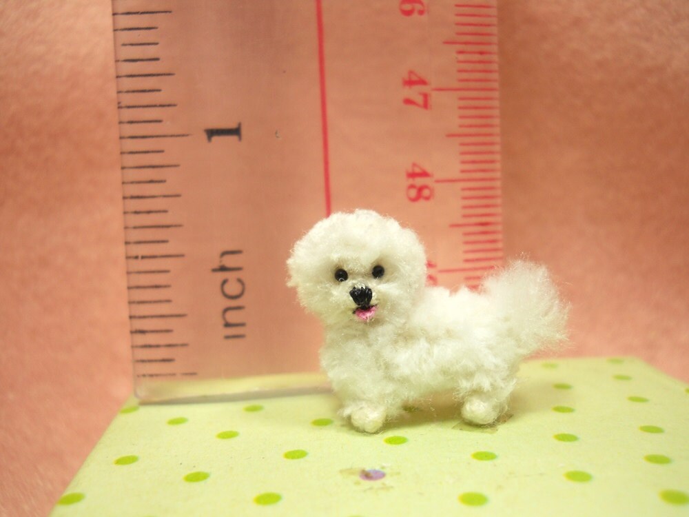 Bichon Frise - Tiny Crochet Miniature Dog Stuffed Animals - Made To Order