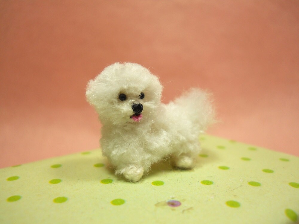 Bichon Frise - Tiny Crochet Miniature Dog Stuffed Animals - Made To Order