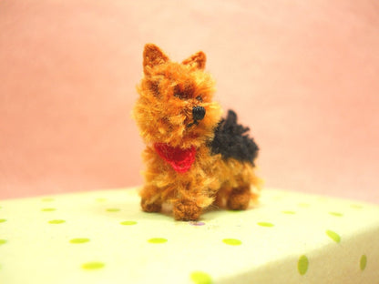Silky Terrier Puppy - Tiny Crochet Miniature Dog Stuffed Animals - Made To Order