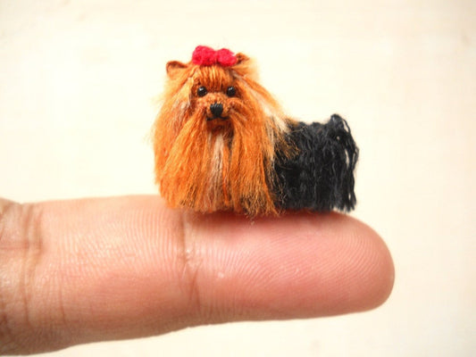 Yorkshire Terrier - Tiny Crochet Miniature Dog Stuffed Animals - Made To Order