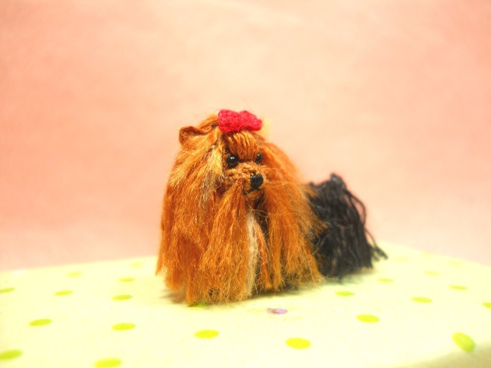 Yorkshire Terrier - Tiny Crochet Miniature Dog Stuffed Animals - Made To Order