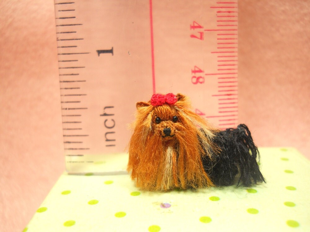 Yorkshire Terrier - Tiny Crochet Miniature Dog Stuffed Animals - Made To Order